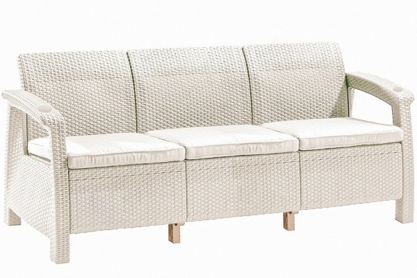Трёхместный диван  Yalta Sofa 3 Seat белый купить в Кропоткине