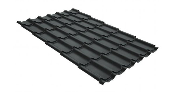 Металлочерепица классик GL 0,5 GreenCoat Pural RR 23 темно-серый (RAL 7024 мокрый асфальт) купить в Кропоткине