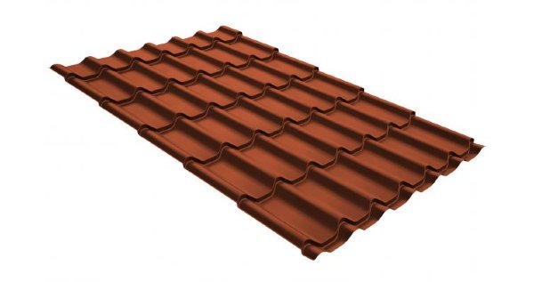 Металлочерепица классик GL 0,5 GreenCoat Pural RR 750 кирпично-красный (RAL 8004 терракота) купить в Кропоткине