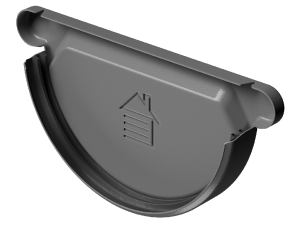 Заглушка желоба D125 Döcke STAL PREMIUM Графит, (RAL 7024) купить в Кропоткине