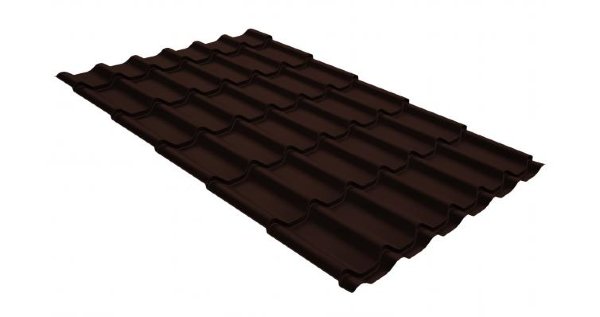 Металлочерепица классик GL 0,5 GreenCoat Pural RR 887 шоколадно-коричневый (RAL 8017 шоколад) купить в Кропоткине