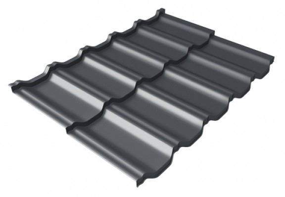 Металлочерепица модульная Квинта Uno Grand Line c 3D резом 0,5 Satin Мatt RAL 7024 мокрый асфальт купить в Кропоткине