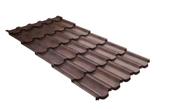 Металлочерепица квинта плюс с  3D резом 0,45 Safari Twincolor Brown купить в Кропоткине