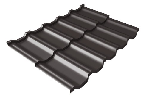 Металлочерепица модульная Квинта Uno Grand Line c 3D резом 0,5 Rooftop Matte RR 32 темно-коричневый купить в Кропоткине