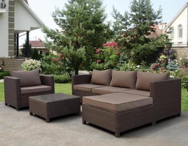 Комплект мебели AFINA плетеной из иск. ротанга YR821A Brown/Beige купить в Кропоткине