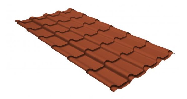 Металлочерепица камея GL 0,5 GreenCoat Pural RR 750 кирпично-красный (RAL 8004 терракота) купить в Кропоткине