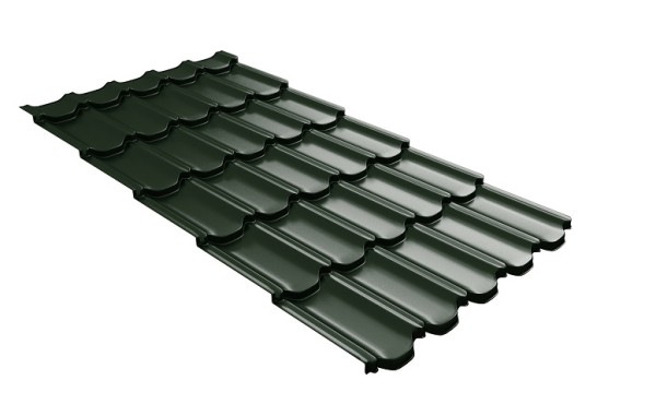 Металлочерепица квинта плюс с 3D резом 0,5 GreenСoat Pural RR 11 темно-зеленый (RAL 6020 хромовая зелень) купить в Кропоткине