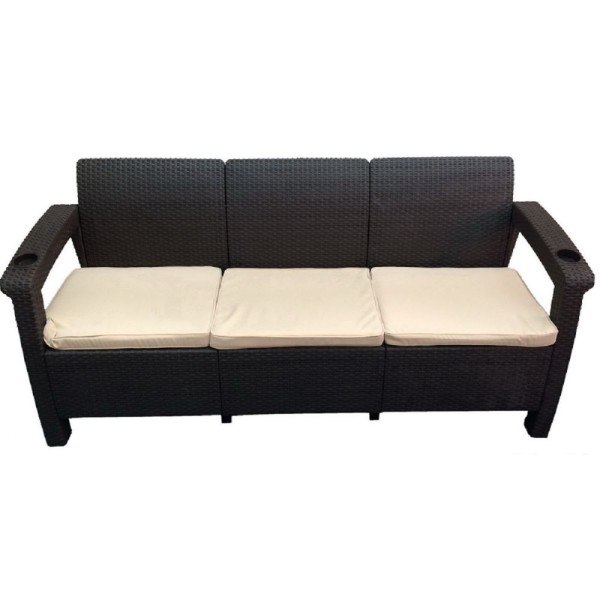 Трёхместный диван  Yalta Sofa 3 Seat венге купить в Кропоткине