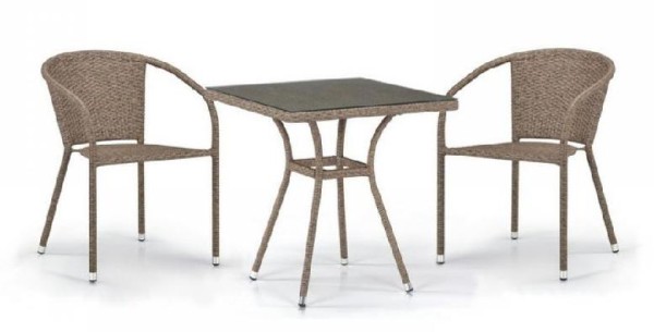 Комплект плетеной мебели AFINA из иск. ротанга T282BNT/Y137C-W56 Light Brown 2Pcs купить в Кропоткине