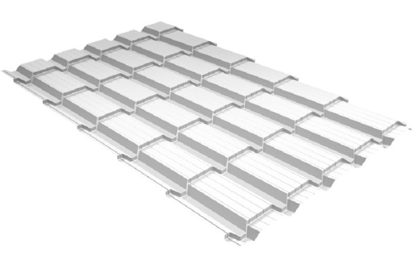 Металлочерепица GL квадро профи 0,5 Satin RAL 9003 сигнальный белый купить в Кропоткине