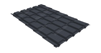 Металлочерепица GL квадро профи 0,5 Satin RAL 7024 мокрый асфальт