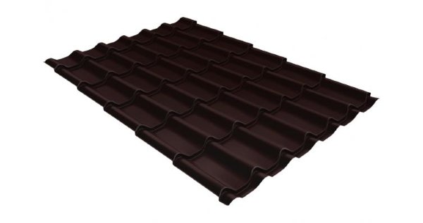 Металлочерепица классик 0,5 Satin RAL 8017 шоколад купить в Кропоткине