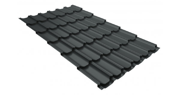 Металлочерепица квинта плюс 0,5 GreenCoat Pural Matt RR 23 темно-серый (RAL 7024 мокрый асфальт) купить в Кропоткине